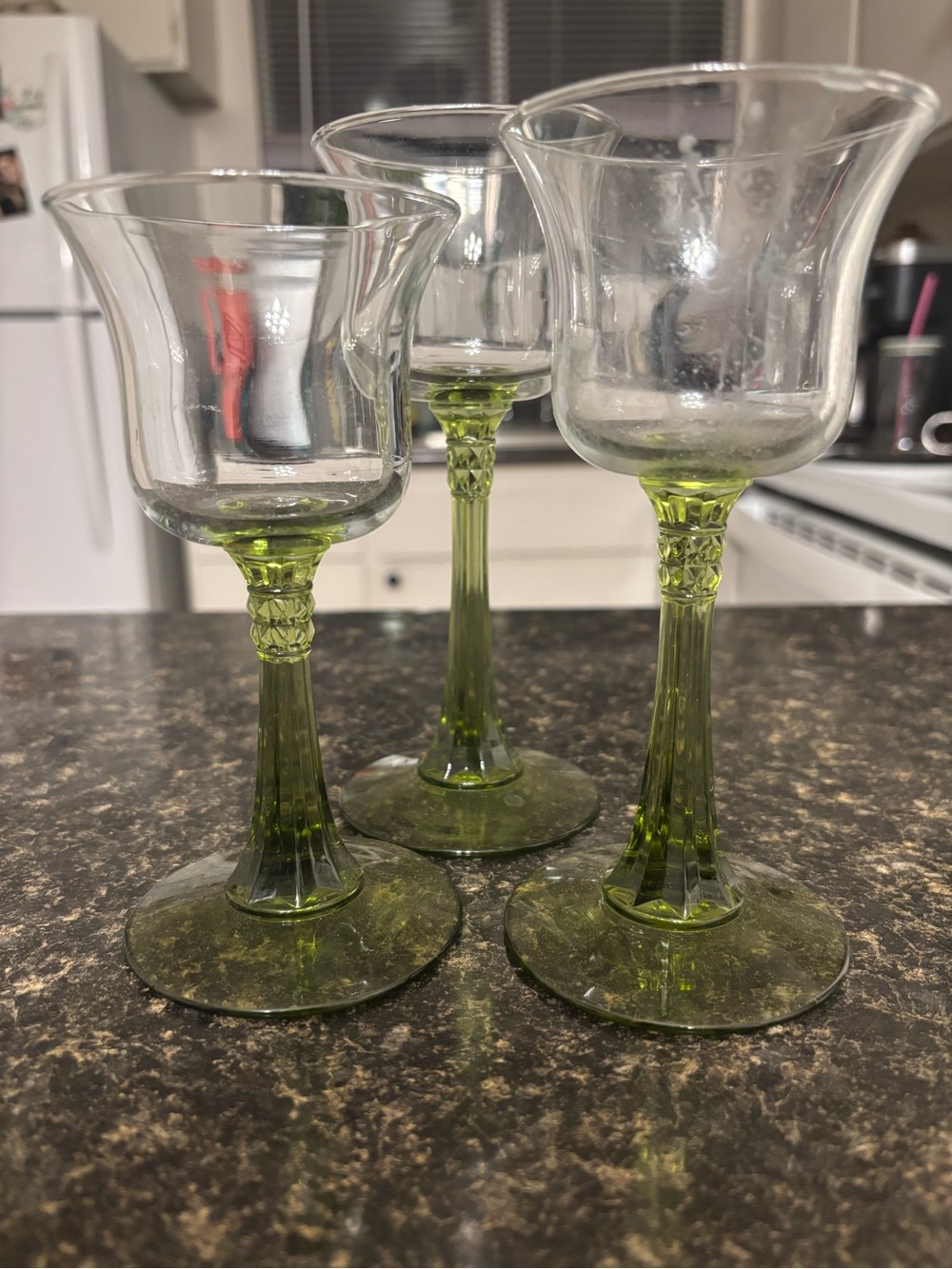 PartyLite Olive Green Glass Votive Vases (Set of 3)